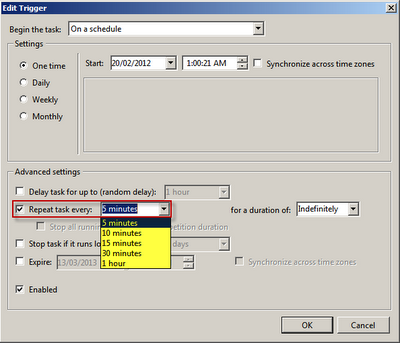 TaskScheduler 5minutes c