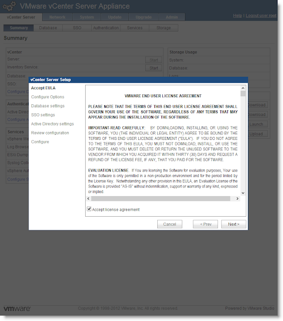 Image from the post "Deploying and Configuring vCenter Server Appliance 5.1"