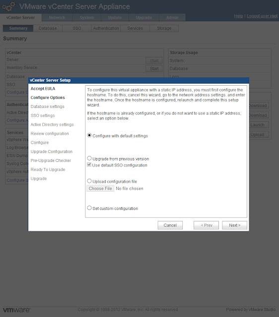Image from the post "Deploying and Configuring vCenter Server Appliance 5.1"