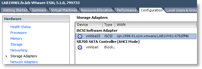 Image 14 from the post "WS2012 Storage - iSCSI Target Server - Configuring an iSCSI Initiator on VMware vSphere 5.1"