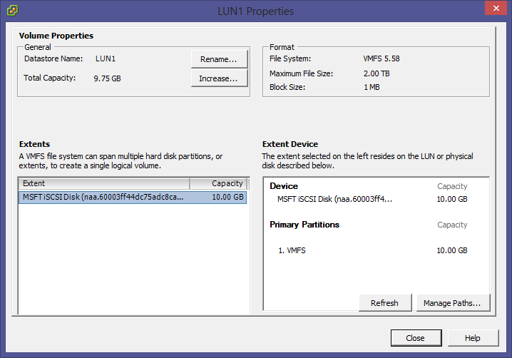 Image 32 from the post "WS2012 Storage - iSCSI Target Server - Configuring an iSCSI Initiator on VMware vSphere 5.1"