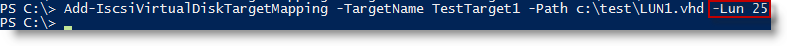 Image 16 from the post "WS2012 Storage - iSCSI Target Server - Create an iSCSI target using PowerShell"