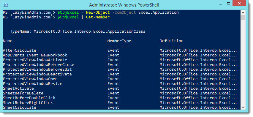 A new Excel Instance is created