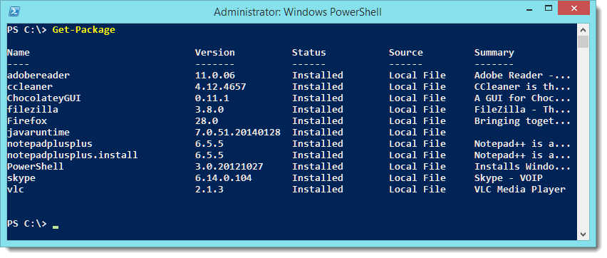 Image 7 from the post "PowerShell - Playing with the new OneGet module (v5 preview)"