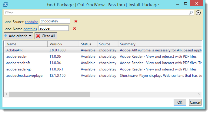 Image 13 from the post "PowerShell - Playing with the new OneGet module (v5 preview)"