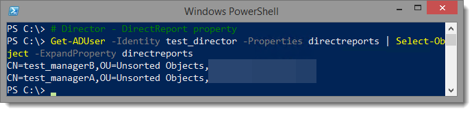 Director directreports powershell 02
