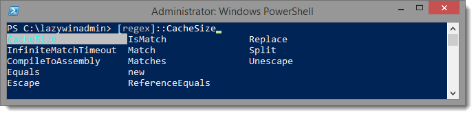 PowerShell PSReadLine CtrlSpace Regex