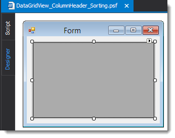 Screenshot from "PowerShell Studio 2014 - DataGridView Sorting" (1)