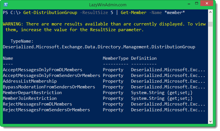 Screenshot from "PowerShell/Office 365 - Get an Exchange Online user’s distribution groups efficiently" (3)