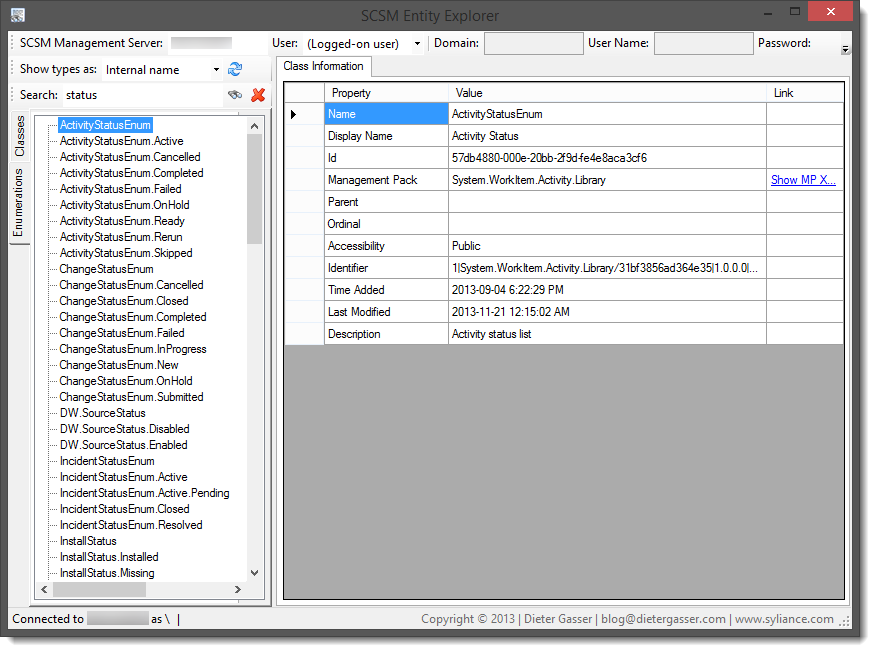 SCSM Entity Explorer