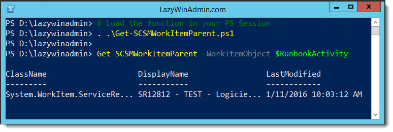 Get SCSMWorkItemParent01