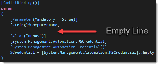 PowerShellPester EmptyLine between parameter02