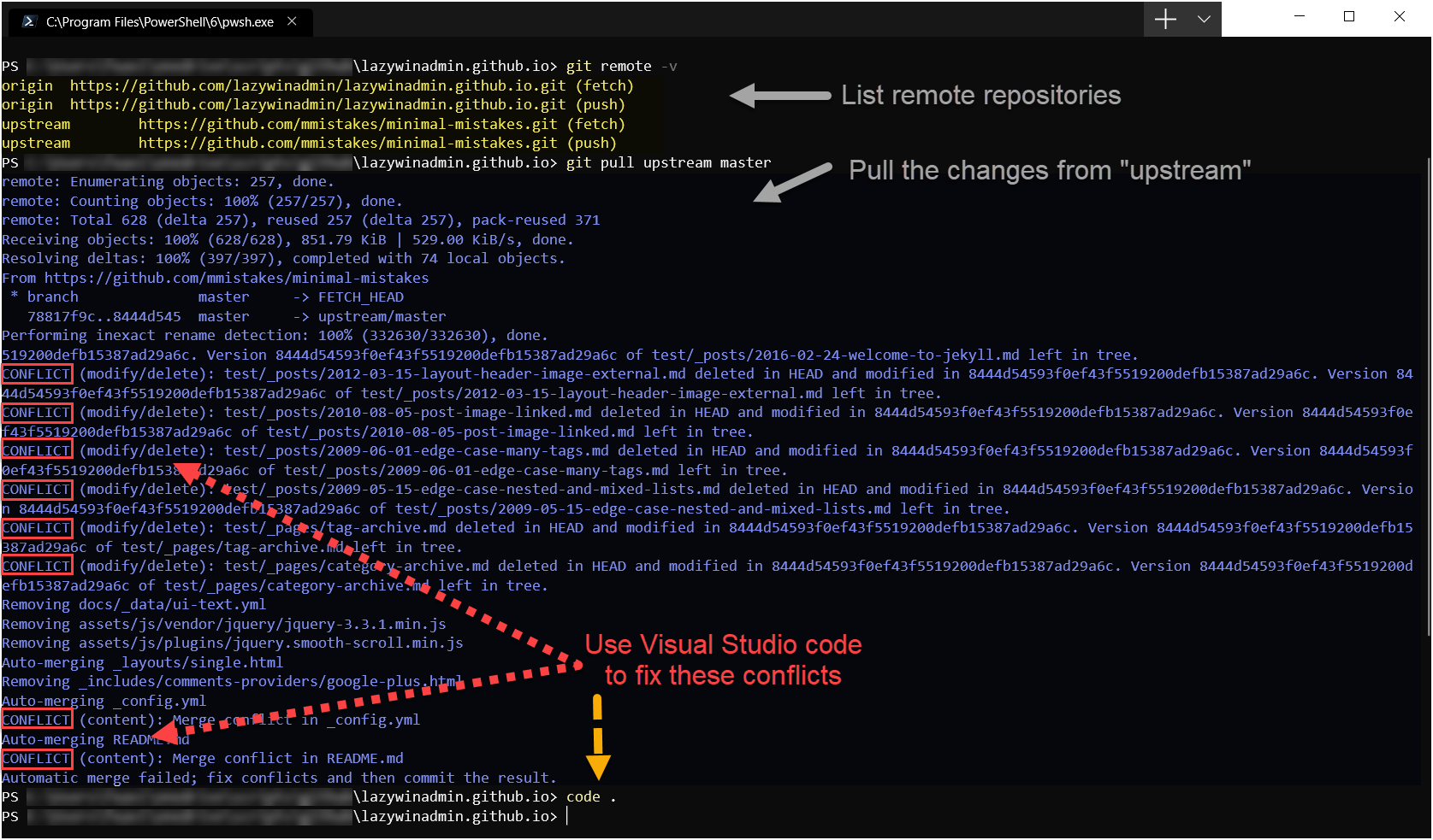 visual studio code git merge conflicts